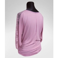 Tunika Bonita z koronką na rękawach 3/4 - pudrowy róż